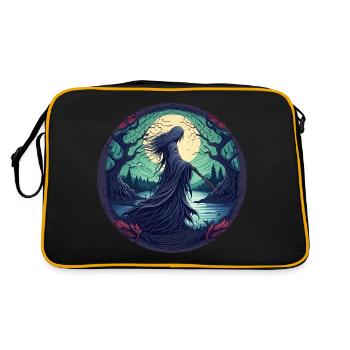 Gruseliges Halloween-partykostüm Waldhexe - Retro Tasche - Schwarz/Gold - Hinten