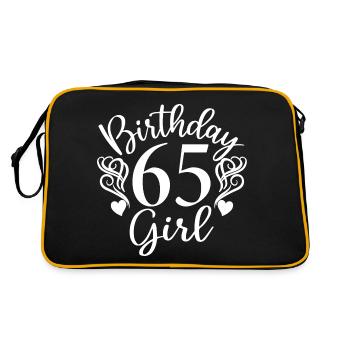 65th Birthday Women Her Birthday Girl 65 Years Old - Retro Bag - black/gold - Back