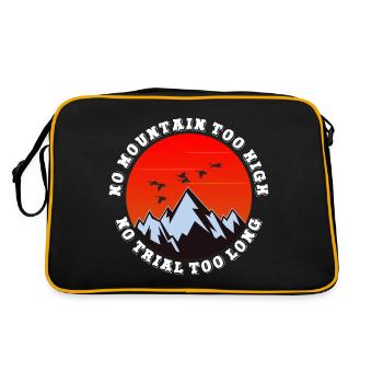 Kein Berg zu hoch, kein Weg zu lang - Retro Tasche - Schwarz/Gold - Hinten
