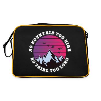 Kein Berg zu hoch, kein Weg zu lang - Retro Tasche - Schwarz/Gold - Hinten