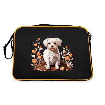 Chien maltais Chien de race d’automne - Sac Retro - noir/or - Dos