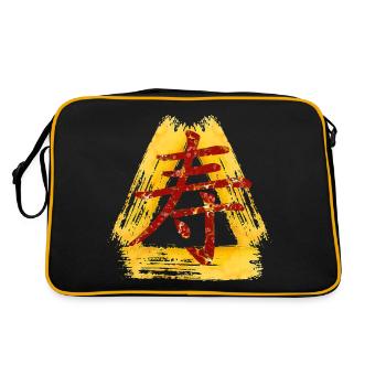 chinesisches schriftzeichen langes leben e 232 - Retro Tasche - Schwarz/Gold - Hinten