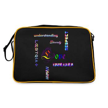 LGBTQIA - Statement Rainbow Colors - Retro Bag - black/gold - Back