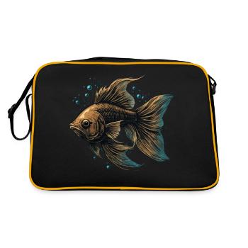 Brauner Fisch - Retro Tasche - Schwarz/Gold - Hinten