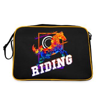 Cavalier Cavalier Saut d’Obstacles Sport Coloré Vintage - Sac Retro - noir/or - Dos
