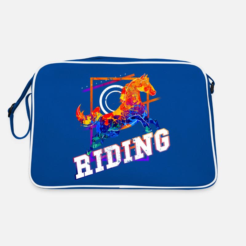 Cavalier Cavalier Saut d’Obstacles Sport Coloré Vintage Sac Retro