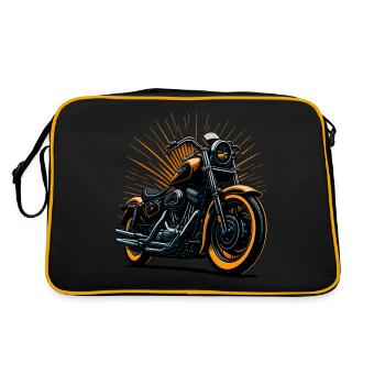 Classic motorcycle illustration - Retro Bag - black/gold - Back
