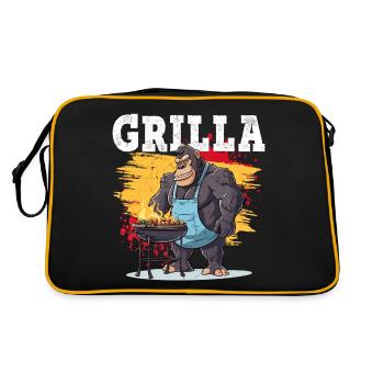 Griller Grilla Griller Gorilla BBQ Dire drôle - Sac Retro - noir/or - Dos