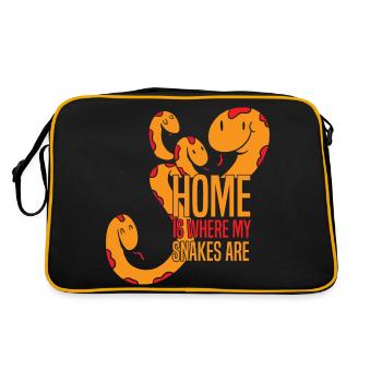 Schlangen Liebhaber | Haustiere Reptil Geschenke - Retro Tasche - Schwarz/Gold - Hinten