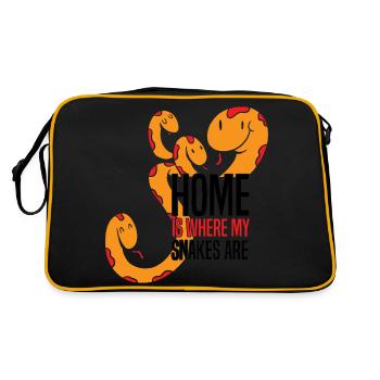 Schlangen Liebhaber | Haustiere Reptil Geschenke - Retro Tasche - Schwarz/Gold - Hinten