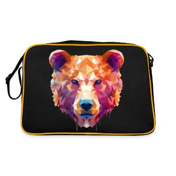 Polygon Bear Colorful - Retro Bag - black/gold - Back