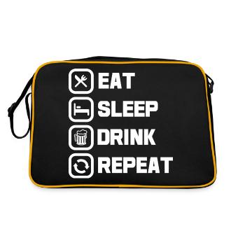 Eat sleep drink repeat - Sac Retro - noir/or - Dos
