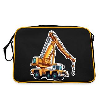Kran / Baustelle / Seilwinde / Kransystem - Retro Tasche - Schwarz/Gold - Hinten