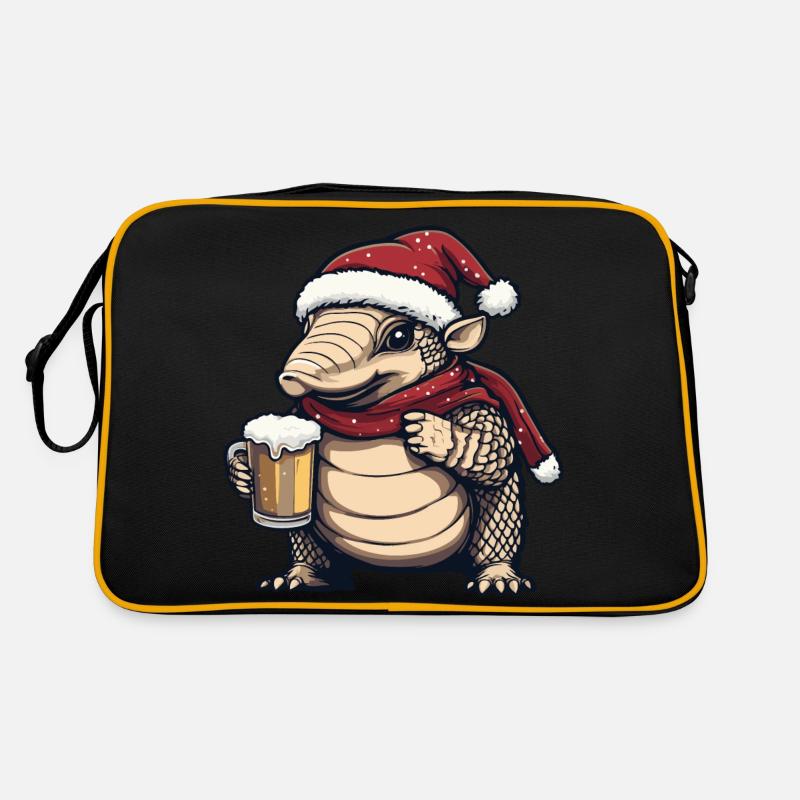 Gürteltier Weihnachten Bier Retro Tasche
