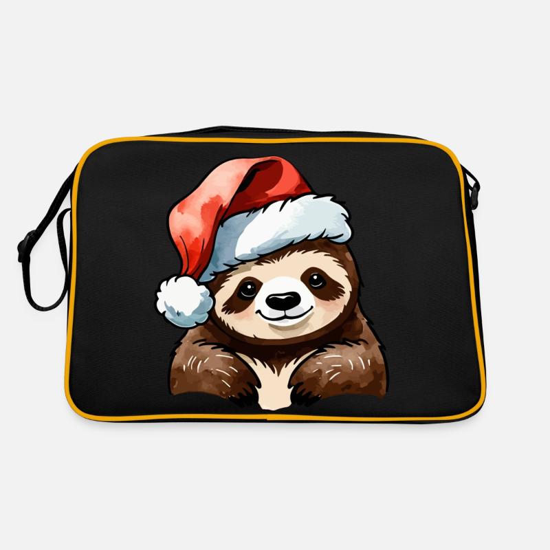 Faultier Weihnachten Zeichnung Retro Tasche