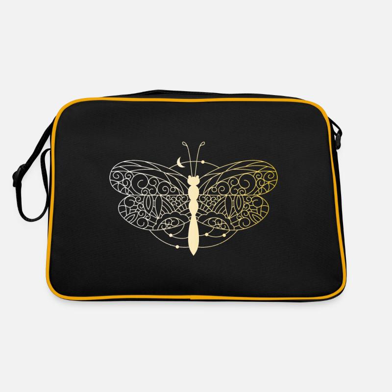 Libellule en or - Sac Retro - noir/or