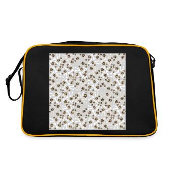 Dogs Bones And Paws pattern - Retro Bag - black/gold - Back