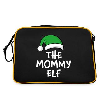 Die Mama Elfe - Retro Tasche - Schwarz/Gold - Hinten