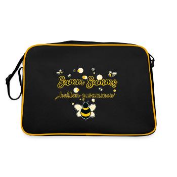 Summ Summ Biene - Retro Tasche - Schwarz/Gold - Hinten