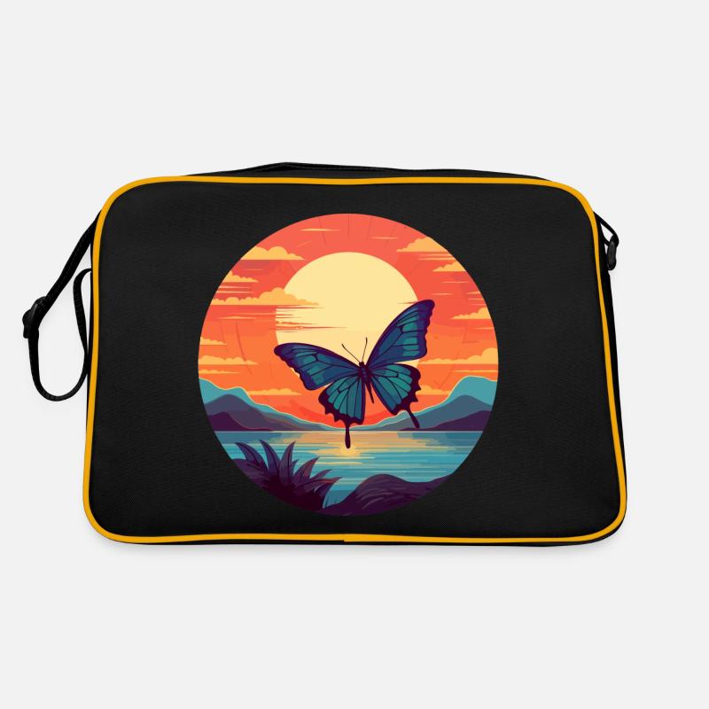 Blauer Morpho-Schmetterling Retro Tasche