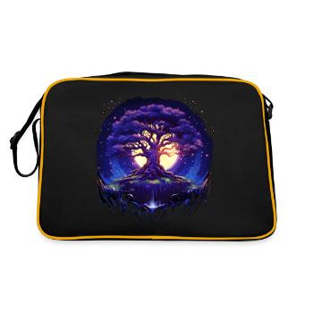Baum Des Lebens - Retro Tasche - Schwarz/Gold - Hinten