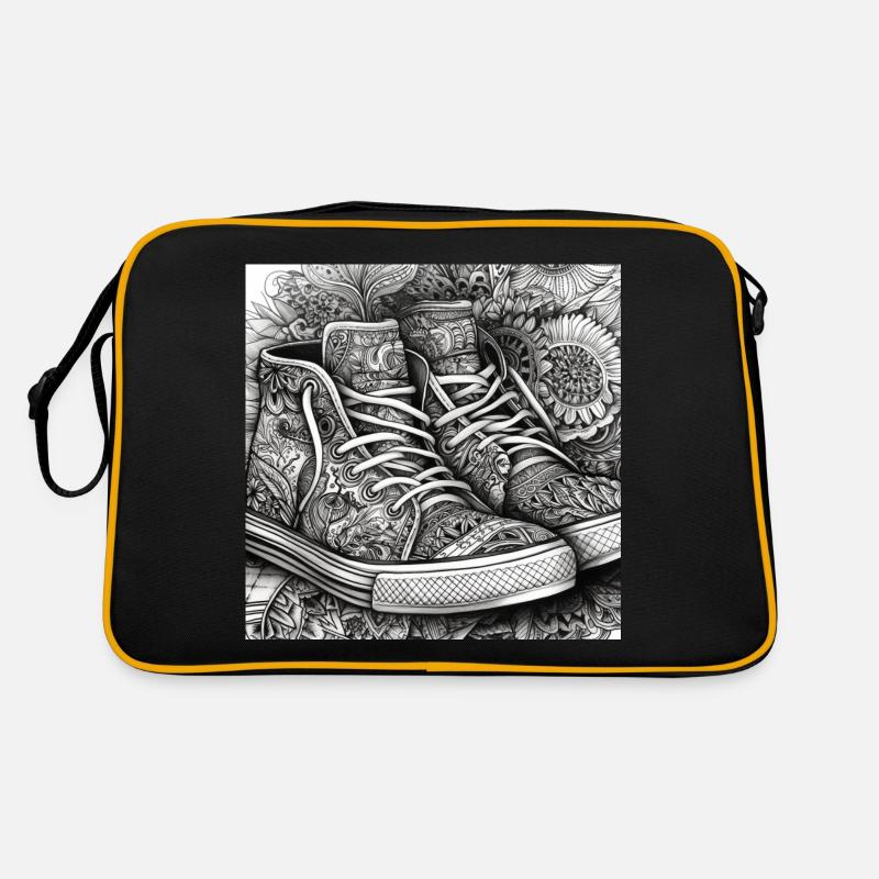 Sneaker - Retro Tasche - Schwarz/Gold