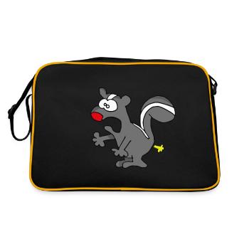Farting Skunk - Retro Tasche - Schwarz/Gold - Hinten