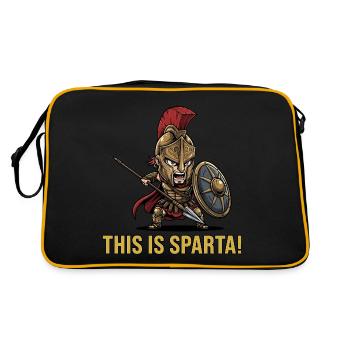 C’est Sparte - Kawaii Spartan Warrior Greek Meme - Sac Retro - noir/or - Dos