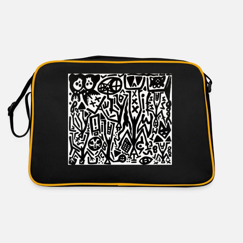 art abstrait - noir et blanc - labyrinthe Sac Retro