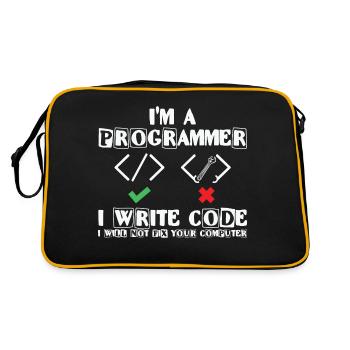 I'm a Programmer i write code Lover Coding - Retro Bag - black/gold - Back