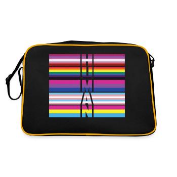 LBGT Flag Gay Pride Human - Retro Bag - black/gold - Back