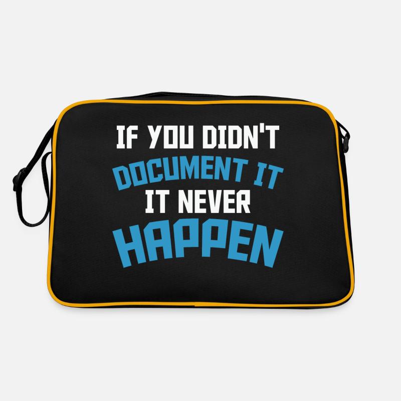 If you don't document it it never Happen Coder - Retro Tasche - Schwarz/Gold