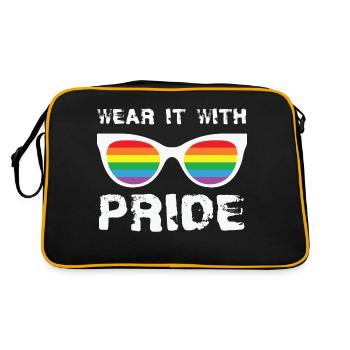 LBGT Flag Gay Pride Human Wear it with Pride - Retro Bag - black/gold - Back