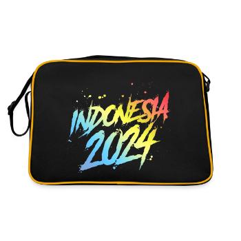 Indonésie 2024 Équipe de vacances colorée - Sac Retro - noir/or - Dos
