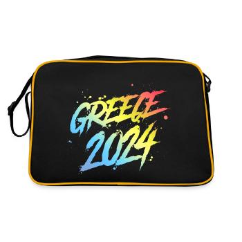 Grèce 2024 Équipe de vacances colorée - Sac Retro - noir/or - Dos