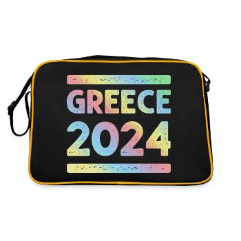 Grèce 2024 Équipe de vacances colorée - Sac Retro - noir/or - Dos