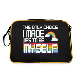 LBGT Flag Gay Pride Human - Retro Bag - black/gold - Back