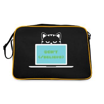 Don't believe programmer cat - Retro Bag - black/gold - Back