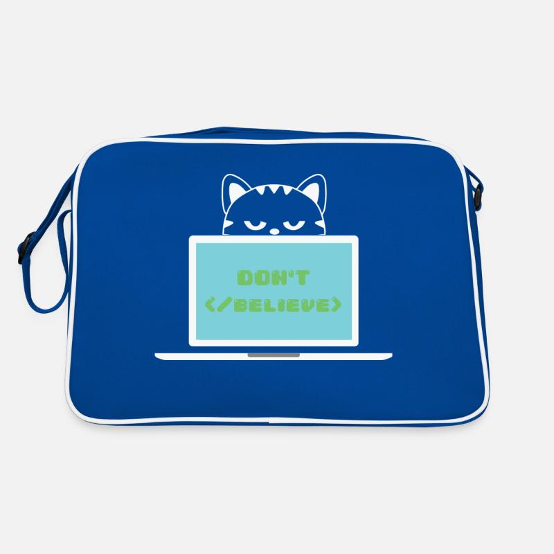 Don't believe programmer cat Retro Tasche
