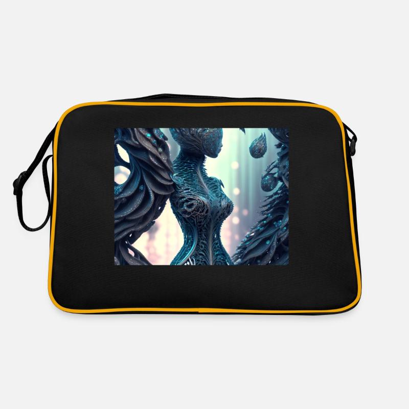 Baum Frau - Retro Tasche - Schwarz/Gold