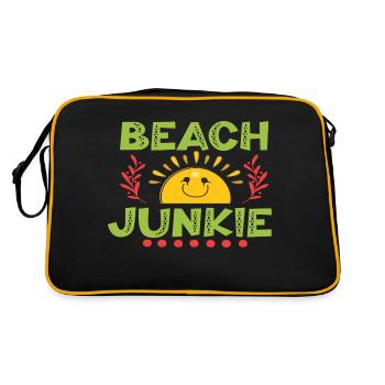Beach Junkie - Retro Tasche - Schwarz/Gold - Hinten