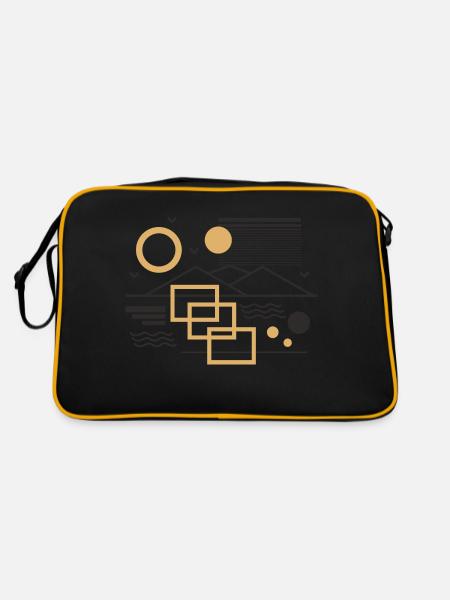 Sun and Mountain - Retro Tasche - Schwarz/Gold - Hinten