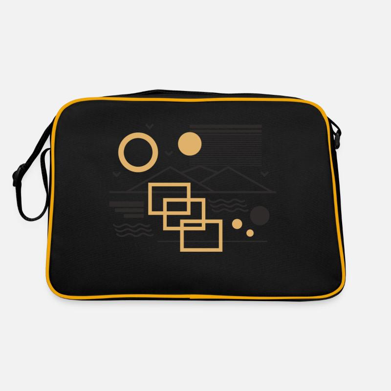 Sun and Mountain - Retro Tasche - Schwarz/Gold