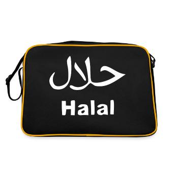 Halal - Religion - Islam - Retro Tasche - Schwarz/Gold - Hinten