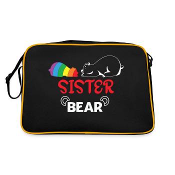 LBGT Flag Gay Pride Human Sister Bear - Retro Bag - black/gold - Back