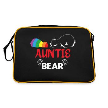 LBGT Flag Gay Pride Human Auntie Bear - Retro Bag - black/gold - Back