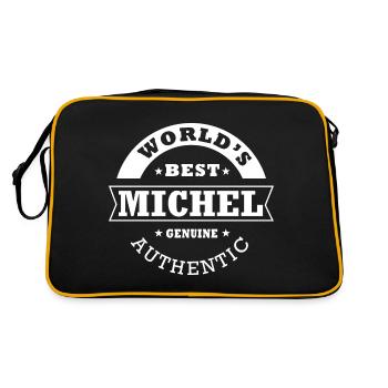 Michel world s best cadeau prénom michel - Sac Retro - noir/or - Dos