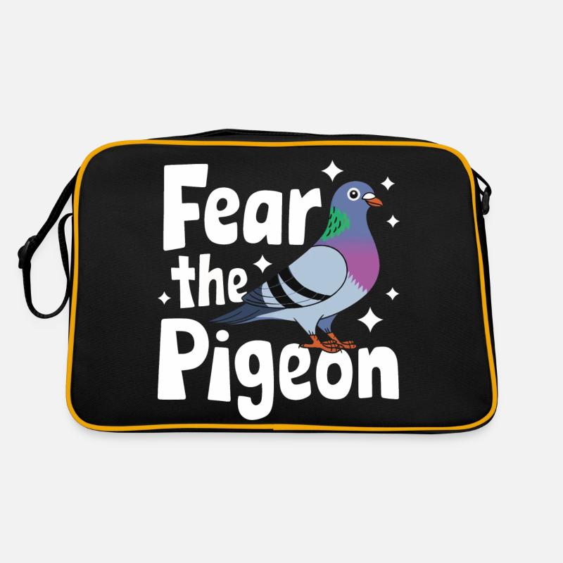 Taube Tauben Tier Vogel - Retro Tasche - Schwarz/Gold