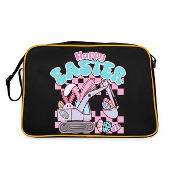 Happy Easter - Retro Tasche - Schwarz/Gold - Hinten