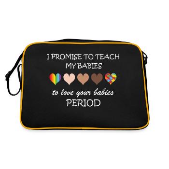LBGT Flag Gay Pride Human - Retro Bag - black/gold - Back